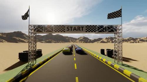 Videohive - Race Start Line on Track - 35865588