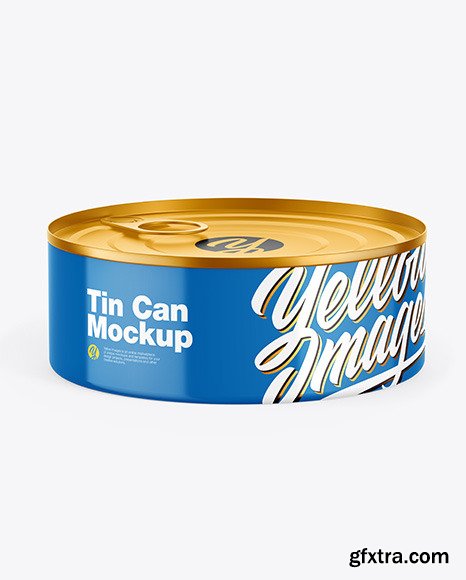 Metallic Tin Can w/ Glossy Finish Mockup 65695
