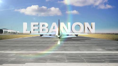 Videohive - Commercial Airplane Landing Country Lebanon - 35881455