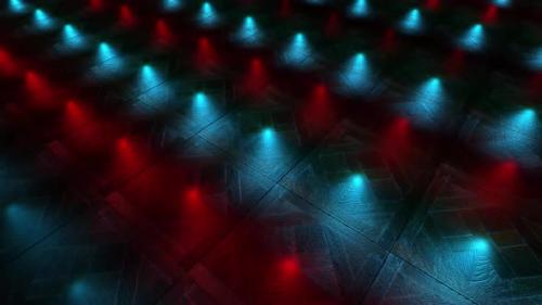 Videohive - Red Blue Lights Parquet Loop - 35881879