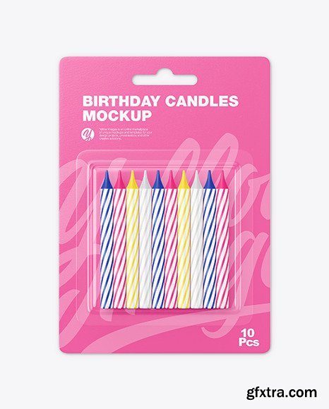 Blister Pack with 10 Candles Mockup 67081