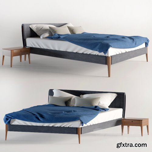 The bed and nightstand Gruene Erde