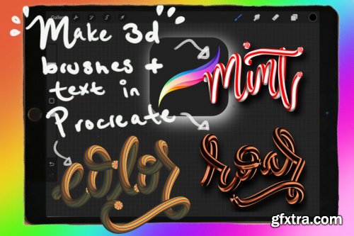 How to make 3D Brushes & text in Procreate | multidimensional calligraphy