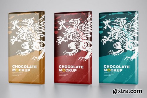 Set of 3 Chocolate Bar Packaging Mockup