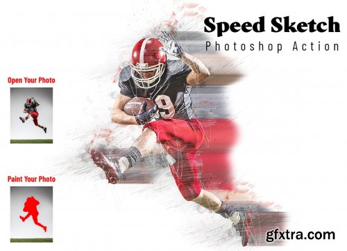 CreativeMarket - Speed Sketch Photoshop Action 6852638