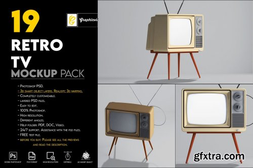CreativeMarket - Retro Tv Mockup Pack 6877617