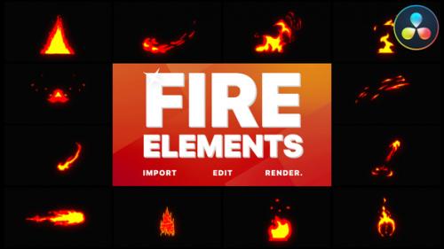 Videohive - Cartoon Fire Elements | DaVinci Resolve - 35983361