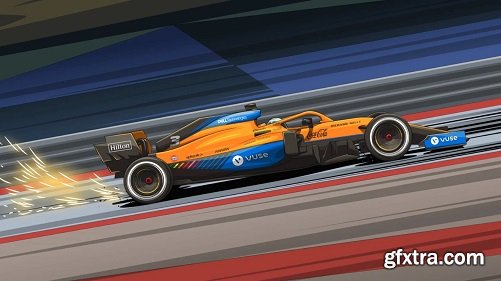Vector illustration from scratch: Speed & Motion: Draw an F1 racing car
