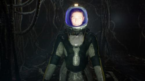 Videohive - Astronaut Walks Through Creepy Alien Cave - 35455380