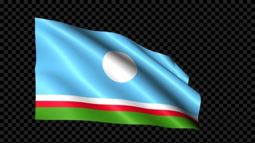 Videohive - Sakha Republic Flag Blowing In The Wind - 36042283