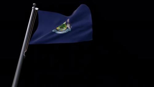 Videohive - Maine State Flag With Alpha Channel 4K - 36044922
