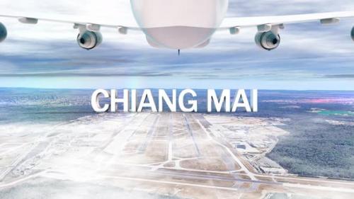 Videohive - Commercial Airplane Over Clouds Arriving City Chiang Mai - 36050848