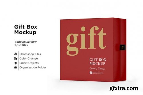 Matte gift box mockup