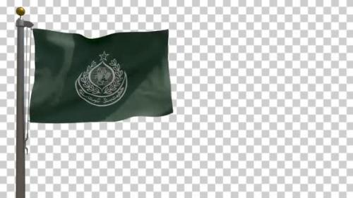 Videohive - Sindh Flag (Pakistan) on Flagpole with Alpha Channel - 4K - 36027829