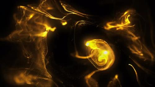 Videohive - Gold Particles Animtion Background Loop 4K - 36035876
