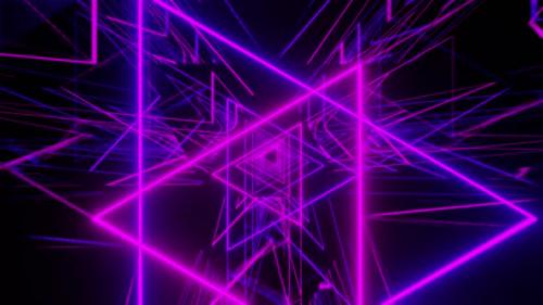 Videohive - Pink And Purple Rotated Triangles Tunnel Background Vj Loop HD - 35972513
