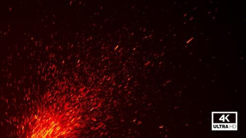 Videohive - Fire Embers Particles Flying Slowly Background 4K Video Footage V4 - 35975775