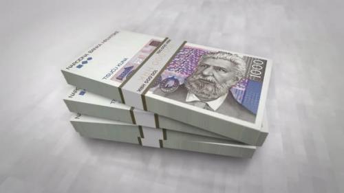 Videohive - Croatia Kuna money banknote pile packs - 35979406