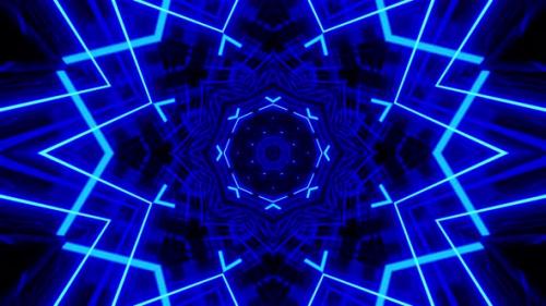 Videohive - Vj Loop Blue Neon kaleidoscope 005 - 35979728