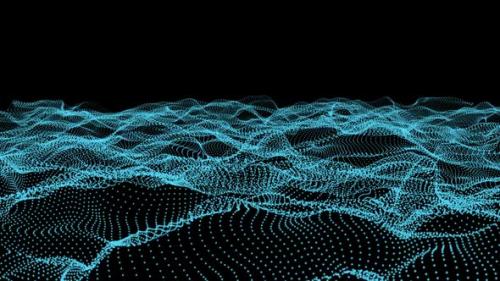 Videohive - Abstract Digital Particle Wave, Animation Digital Data Cyber Or Technology Background - 34474938