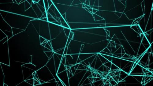 Videohive - Plexus, Abstract 3D Technology, Moving Dots And Lines With Alpha Channel, Transparent - 34474945