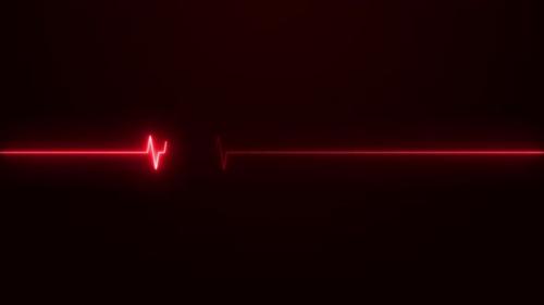 Videohive - Neon effect heartbeat line seamless looping video. - 34948648