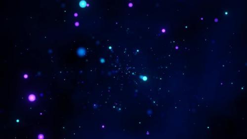 Videohive - Abstract Reverse Motion Neon Flickering Particles On Black Background - 34349655