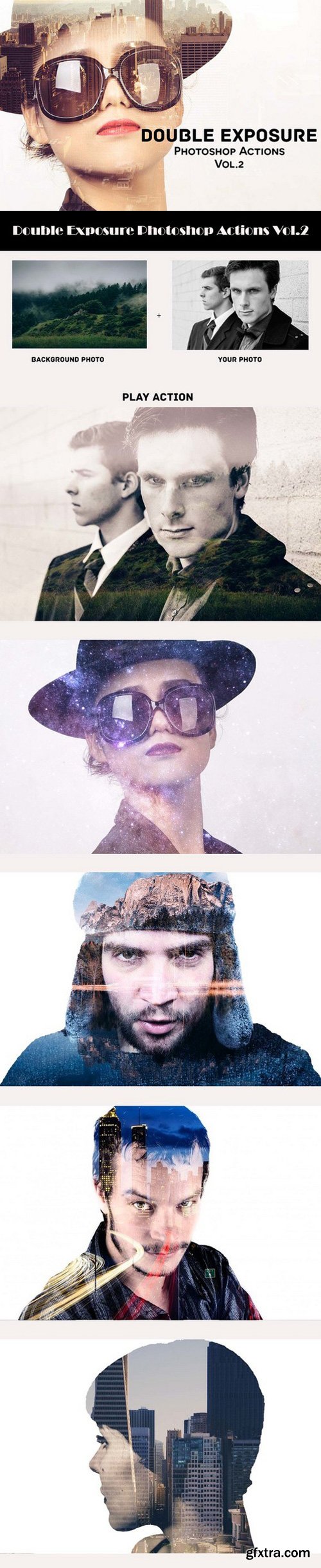 DOUBLE EXPOSURE PHOTOSHOP ACTIONS V2