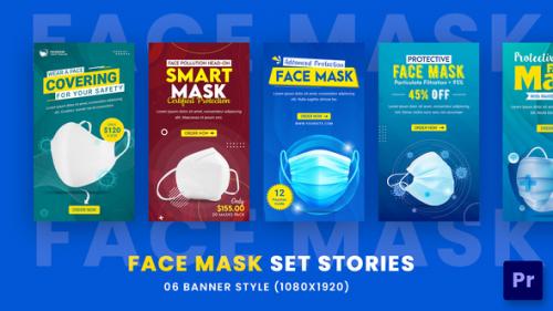 Videohive - Face Mask Ads Set Stories Pack For Premiere Pro - 35909499