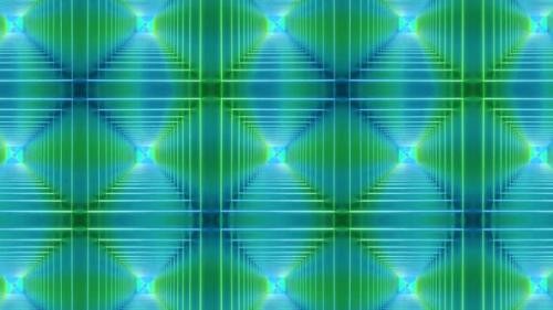 Videohive - Green Cyan Color Neon Zoom In Tunnel Pattern Background Animation - 36076876