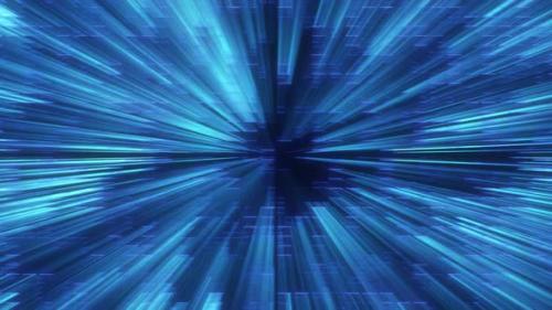 Videohive - Blue Abstract Technology Data Grid with Light Rays Background Loop - 36066636