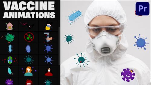 Videohive - Corona Virus And Vaccine Cartoon Icons for Premiere Pro - 36109530