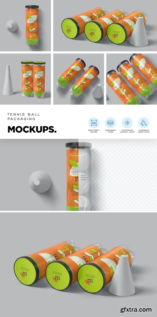 Tennis Ball Packaging Mockups