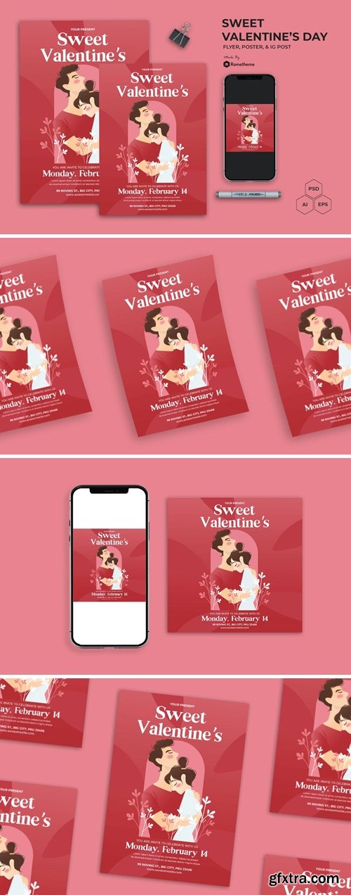 Sweet Valentine\'s Day - Flyer, Poster & IG AS