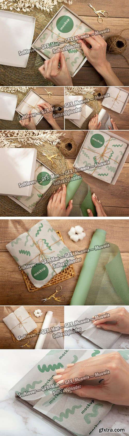 Elegant Wrapping Paper PSD Mockups Templates