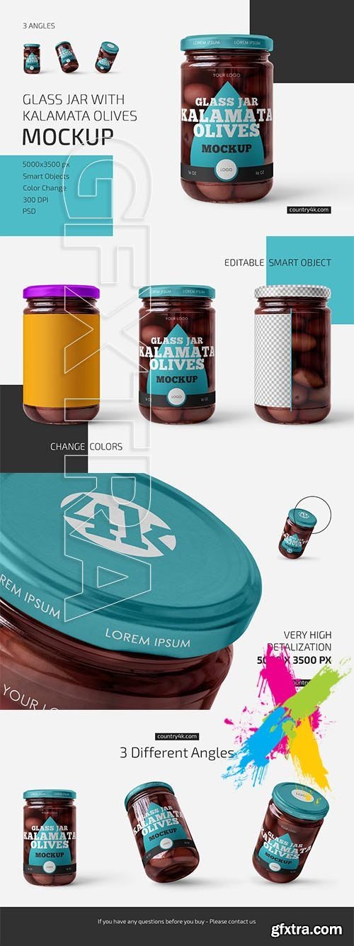 CreativeMarket - Jar with Kalamata Olives Mockup Set 5826221