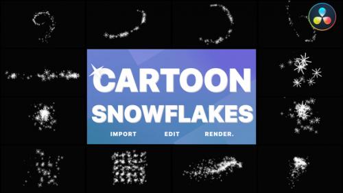Videohive - Cartoon Snowflakes And Snowfalls | DaVinci Resolve - 36210772