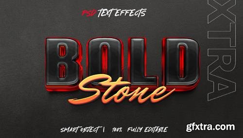 Bold stone psd text effect psd