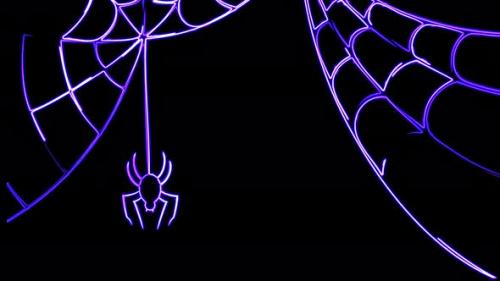 Videohive - Abstract seamless animation of 4K neon lines Animation of Halloween spider on a black background. - 36244500