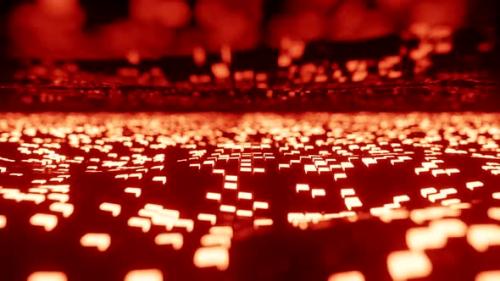 Videohive - Red Glowing Cubes 3D Render - 36264729