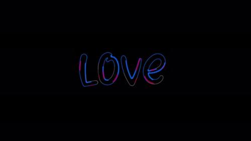 Videohive - Animation of the word Love. Stylish beautiful bright letters of love in neon. - 36244612