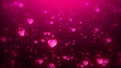 Videohive - Red and purple glowing hearts lovers motion background loop - 36260826
