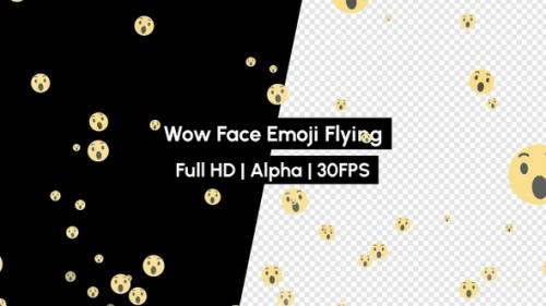Videohive - Wow Face React Emoji Flying with Alpha - 36276787