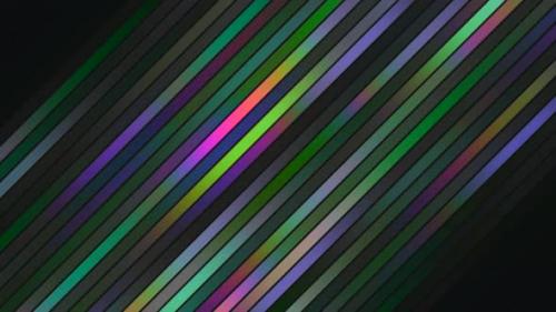 Videohive - Colorful diagonal stripes shimmer on black background - 36277975