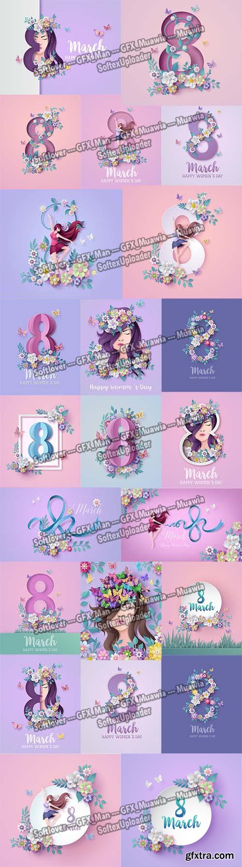Happy Women\'s Day / 8-March Vector Templates