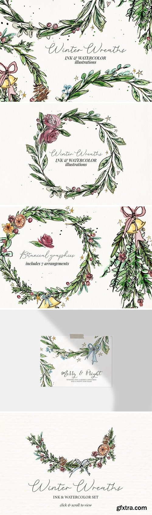 Ink & Watercolor Wreaths 5548254