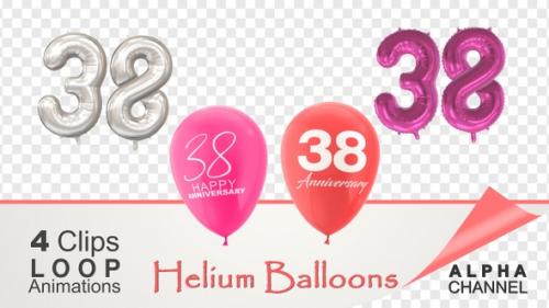 Videohive - 38 Anniversary Celebration Helium Balloons Pack - 36267247