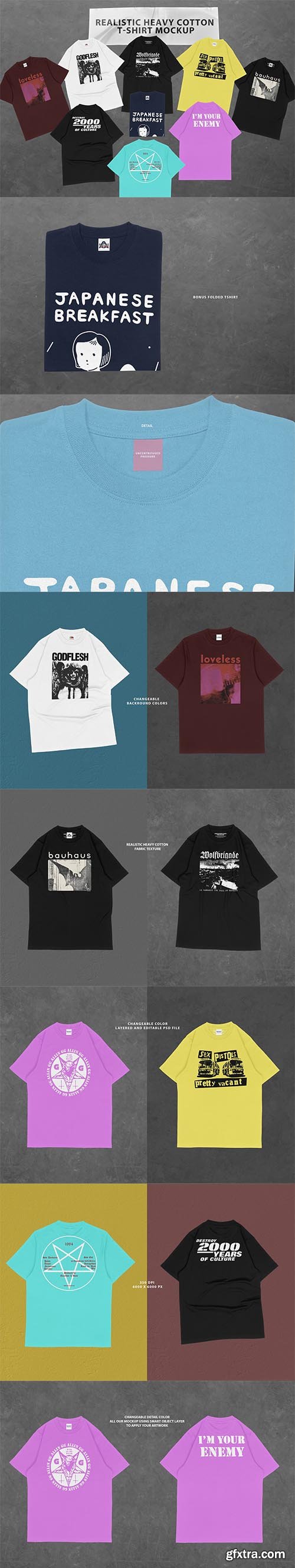 CreativeMarket - Heavy Cotton T-shirt Mockup 6578295