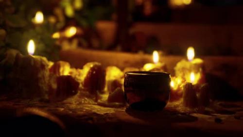 Videohive - Candles Burning in the Dark - 36336973