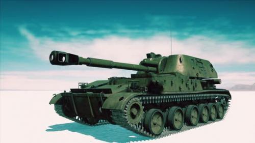 Videohive - Military Tank in the White Desert - 36343191